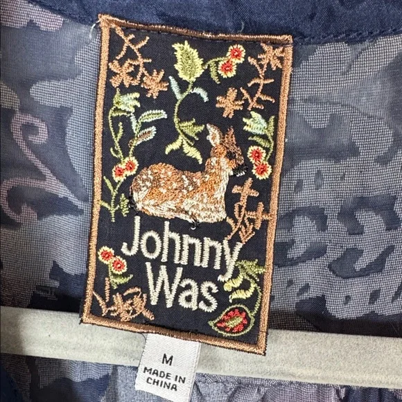 Johnny Was Minto Burnout Yrene Blouse Colorful Silk Blend Size Medium - Picture 7 of 10